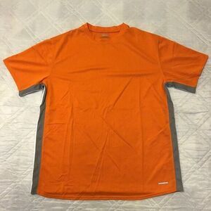 fitness gear orange‎ and gray exercise shirt Large